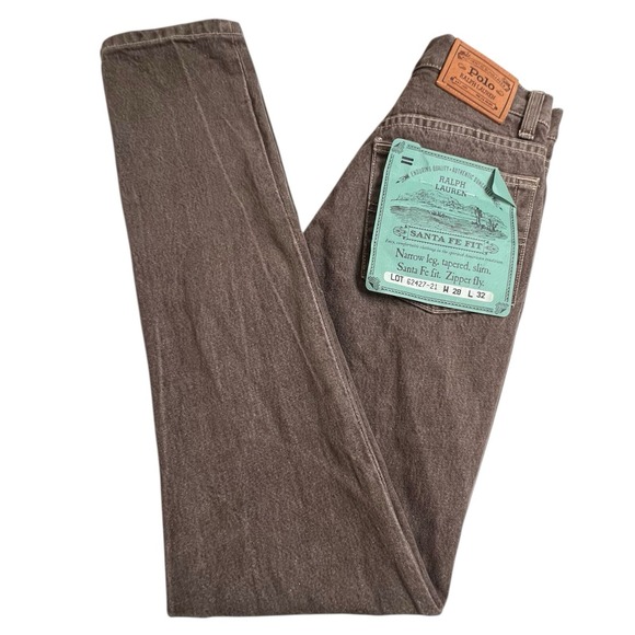 Polo Ralph Lauren Mens‎ 28X32 Brown Santa Fe Fit Narrow Leg Slim Jeans NEW - Picture 1 of 8